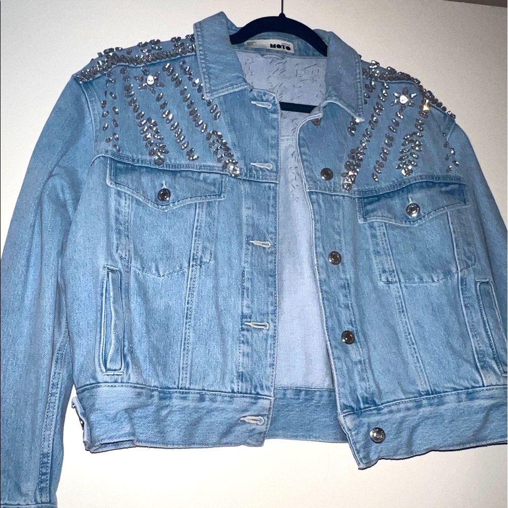 Top shop embellished denim jacket